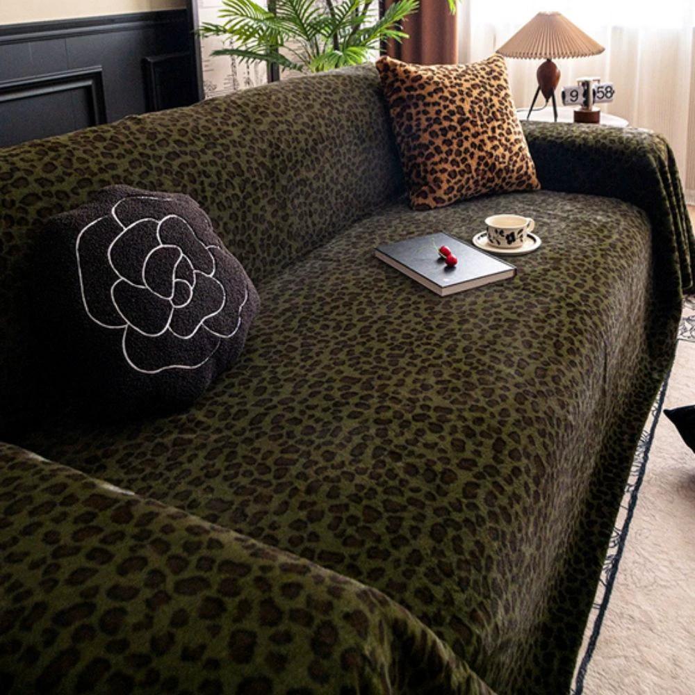 Cozy Leopard Print Sofa Cover by Casa & Beyond