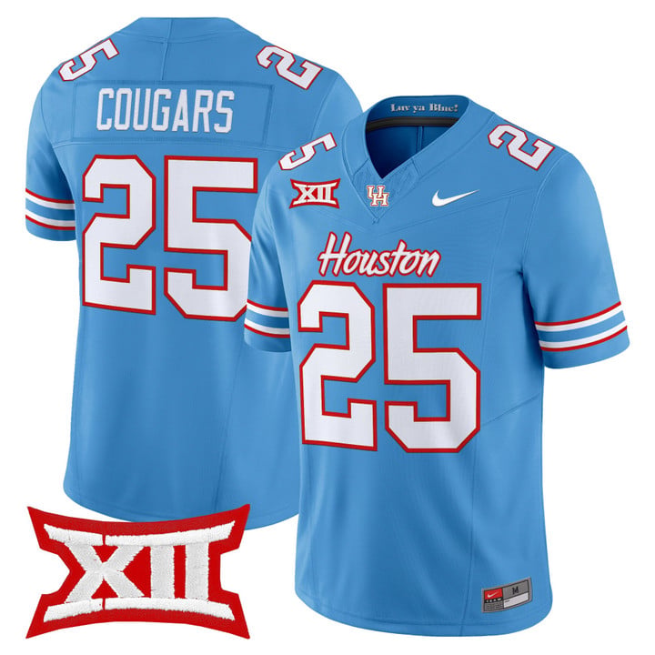 Cougars Jersey #25 Houston Cougars 2025 Oilers Inspired Stitched by My Store NCAA Football Jerseys