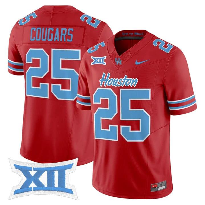 Cougars Jersey #25 Houston Cougars 2025 Oilers Inspired Stitched by My Store NCAA Football Jerseys