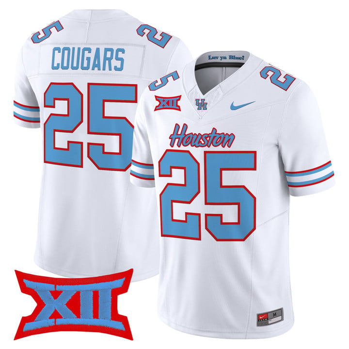 Cougars Jersey #25 Houston Cougars 2025 Oilers Inspired Stitched by My Store NCAA Football Jerseys