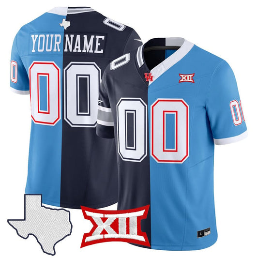 Cowboys Cougars College Football Split Vapor Limited Custom Jersey Stitched by My Store NCAA Football Jerseys