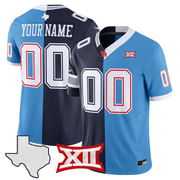 Cowboys Cougars College Football Split Vapor Limited Custom Jersey Stitched by My Store NCAA Football Jerseys