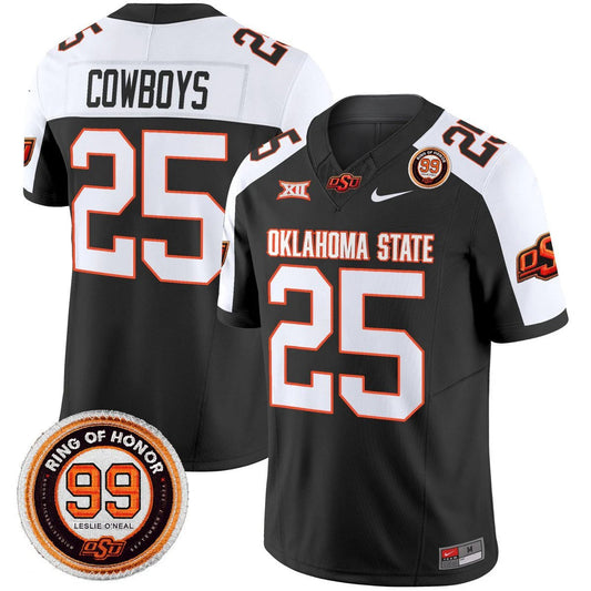 Cowboys Jersey #25 Oklahoma State Cowboys 2025 Leslie O'neal Patch Black Alter by My Store NCAA Football Jerseys