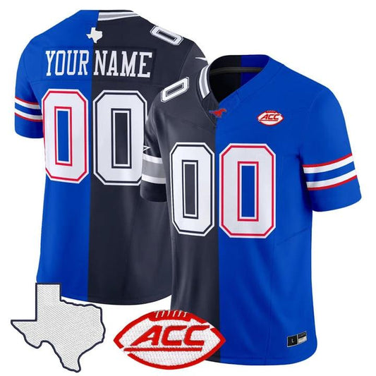 Cowboys SMU College Football Split Vapor Limited Custom Jersey Stitched by My Store NCAA Football Jerseys