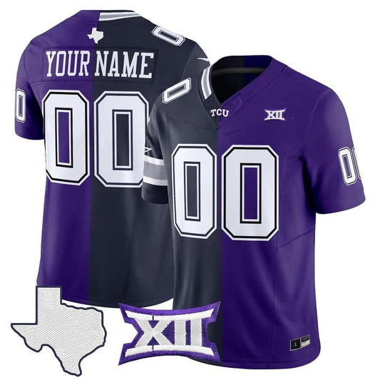 Cowboys TCU College Football Split Vapor Limited Custom Jersey Stitched by My Store NCAA Football Jerseys