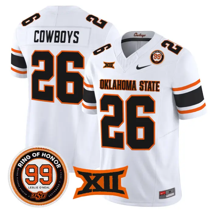 Cowboys Jersey #26 Oklahoma State 2026 Leslie O'neal Limited Stitched by My Store NCAA Football Jerseys