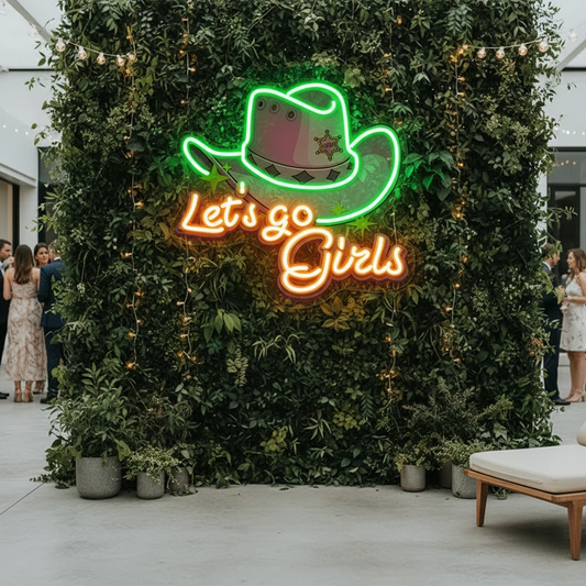 Cowgirl Hat Neon Sign Wall Art Decor Sign by Neonchics
