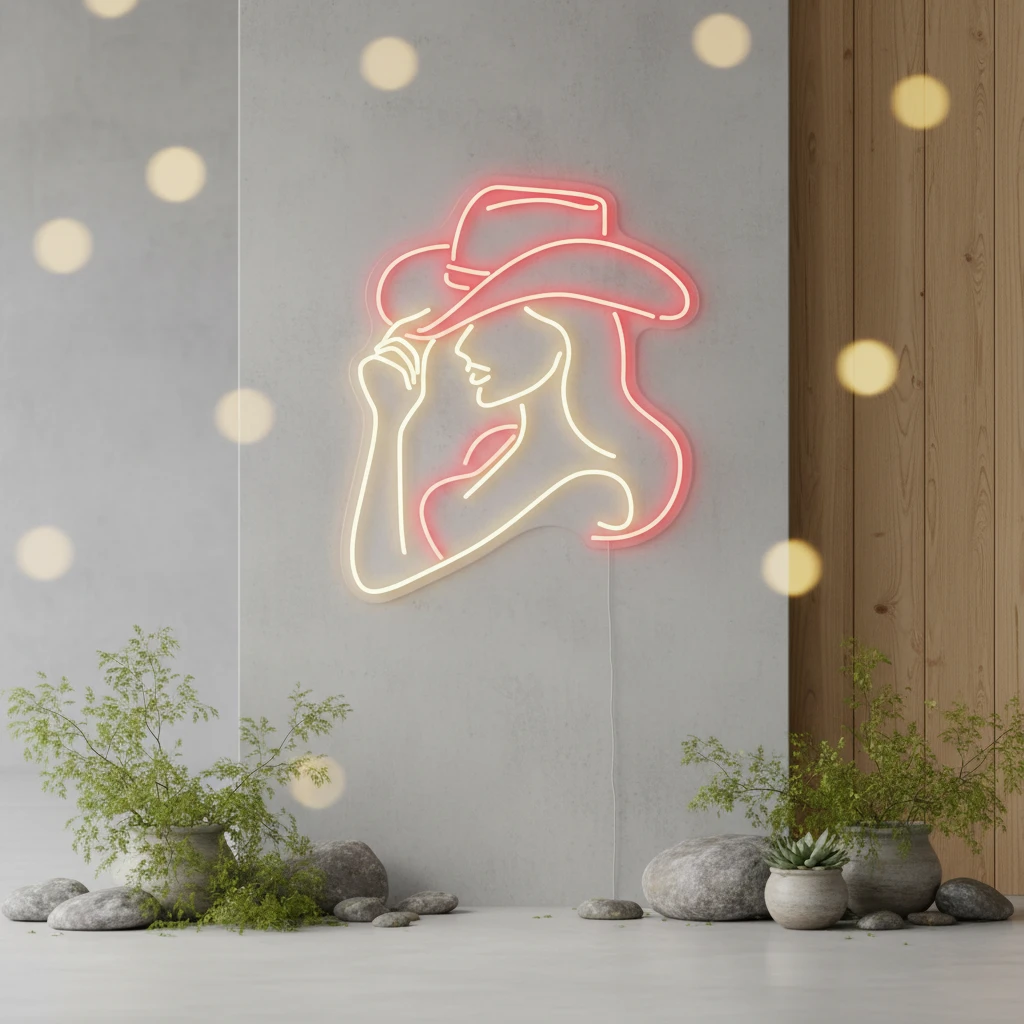 Cowgirl Led Sign Cowgirl Neon Sign Western Wall Decor Bar Neon Sign by Neonchics