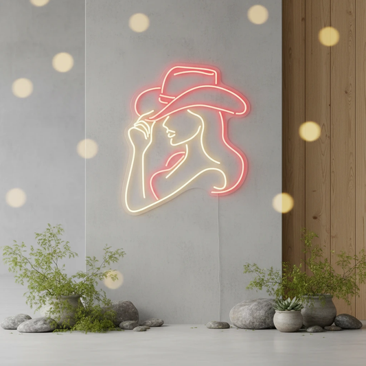 Cowgirl Led Sign Cowgirl Neon Sign Western Wall Decor Bar Neon Sign by Neonchics