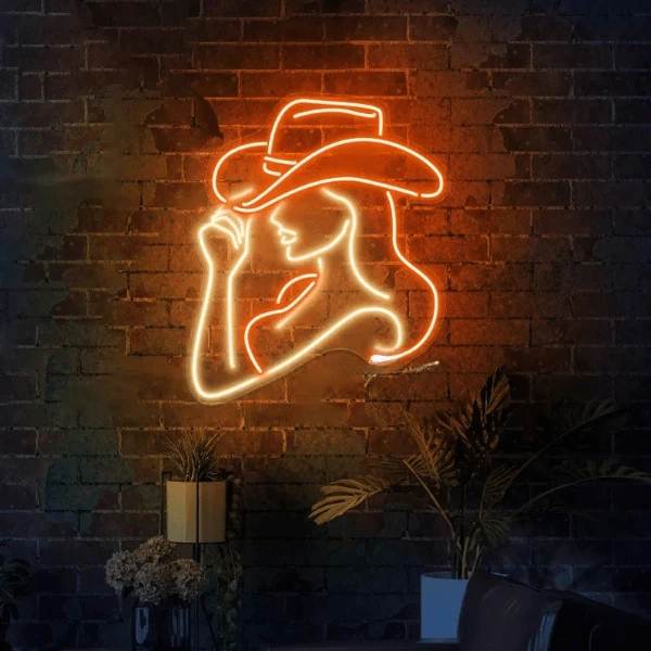 Cowgirl Led Sign Cowgirl Neon Sign Western Wall Decor Bar Neon Sign by Neonchics