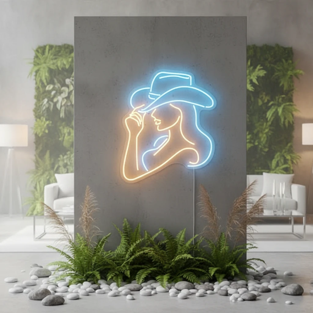 Cowgirl Led Sign Cowgirl Neon Sign Western Wall Decor Bar Neon Sign by Neonchics