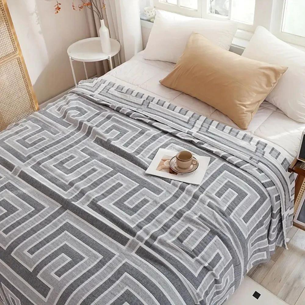 Geo Maze Cotton Blanket by Casa & Beyond