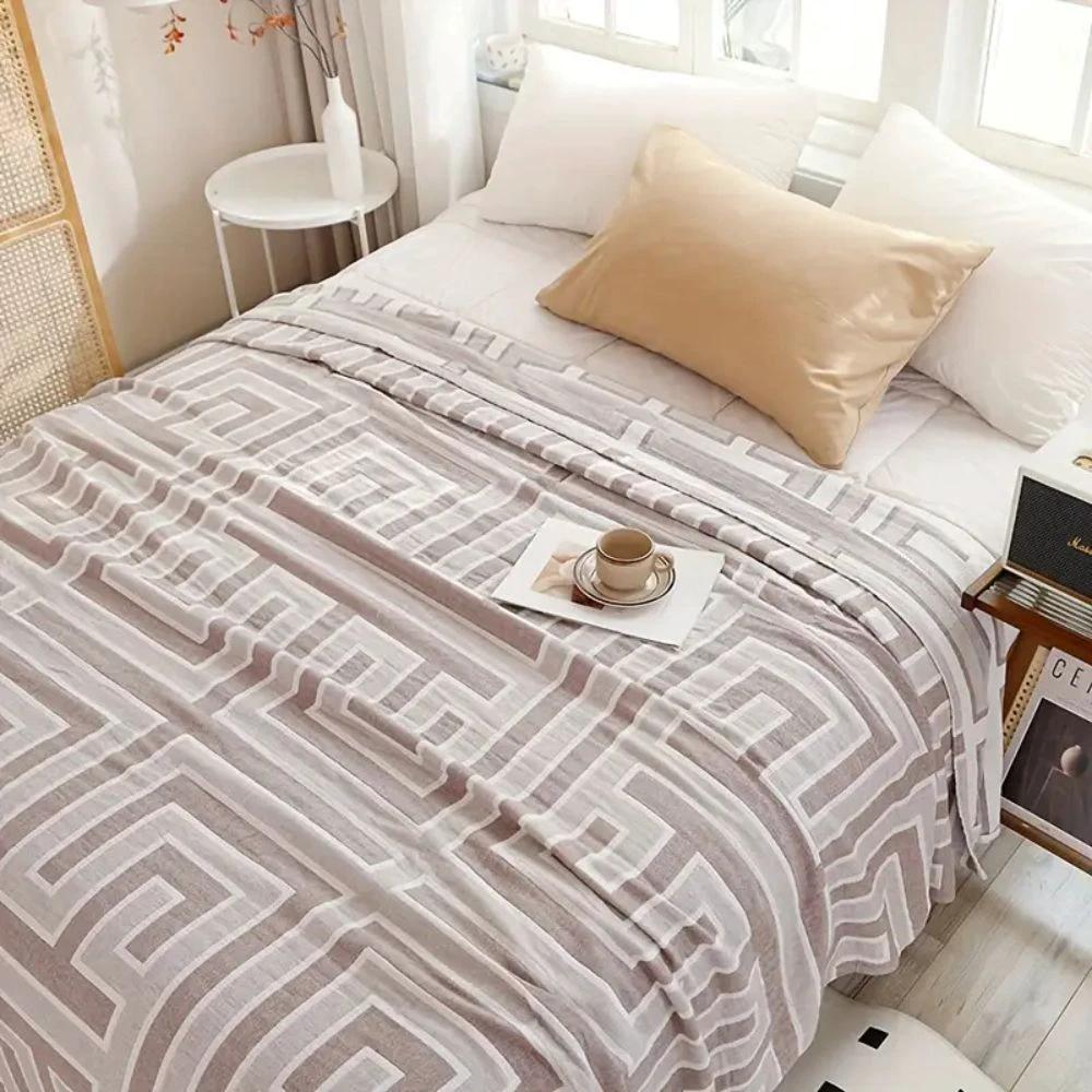 Geo Maze Cotton Blanket by Casa & Beyond