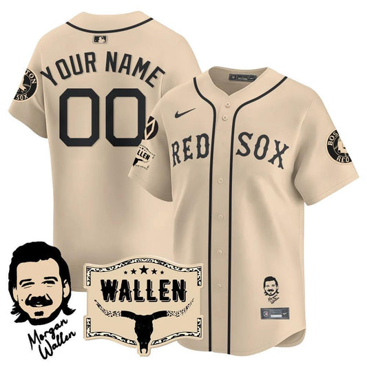 Boston Red Sox Morgan Wallen 2025 Custom Jersey - All Stitched by Boston Red Sox