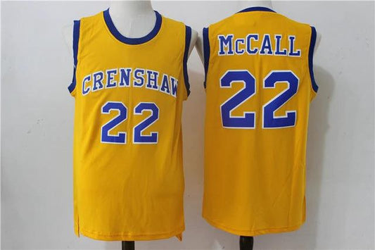 Crenshaw #22 Quincy Mccall Basketball Jersey Yellow by My store basketball