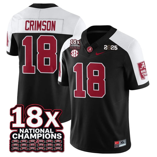 Crimson Jersey #18 Alabama Crimson 18x-Time National Champions Stitched by My Store NCAA Football Jerseys