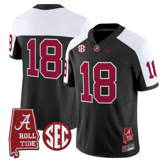 Crimson Jersey #18 Alabama Crimson Tide Throwback Map Stitched by My Store NCAA Football Jerseys