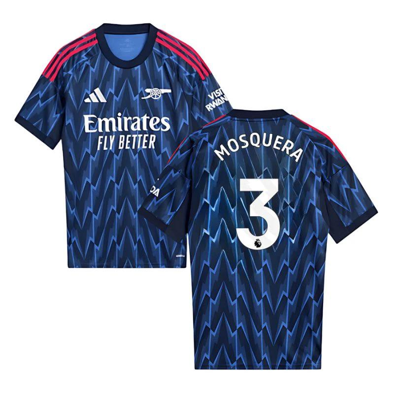 Cristhian Mosquera #3 Arsenal 2025-26 Away Men Jersey – Blue by Soccer Jersey