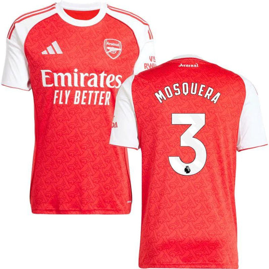 Cristhian Mosquera #3 Arsenal 2025-26 Home Men Jersey – Red by Soccer Jersey