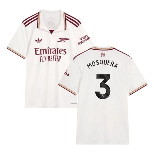 Cristhian Mosquera #3 Arsenal 2025-26 Third Jersey – Cream by Soccer Jersey