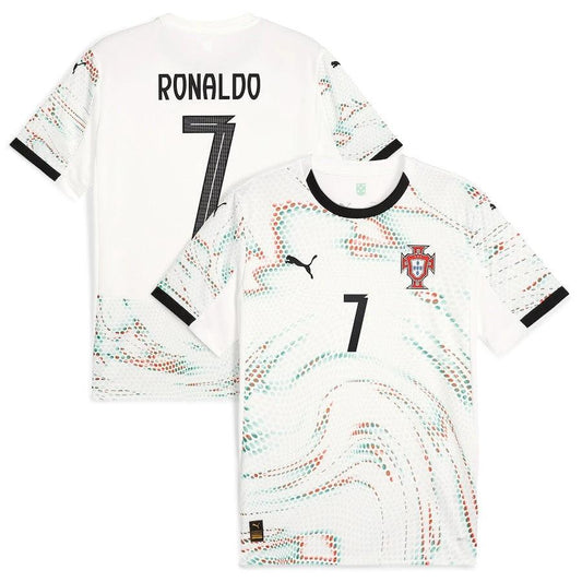 Cristiano Ronaldo 7 Portugal National Team 2025-26 Away Men Jersey – White by Soccer Jersey