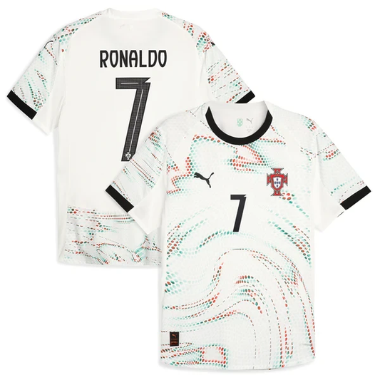 Cristiano Ronaldo 7 Portugal National Team 2025 Away Jersey – White by Soccer Jersey