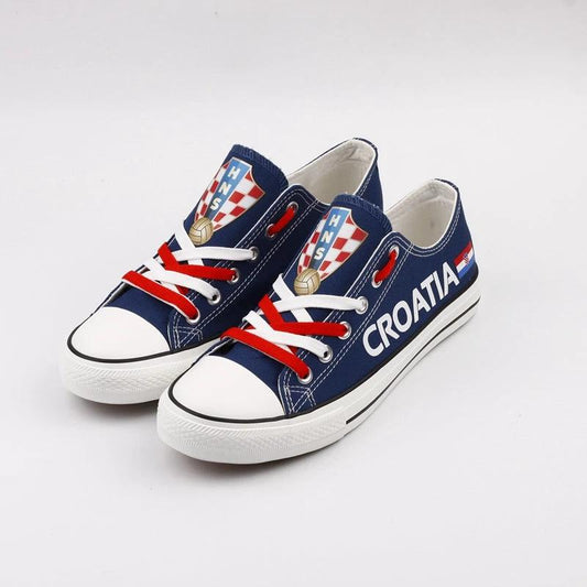 Croatia Low Top Canvas Sport Sneakers Shoes For Men Women Fans by Crocs
