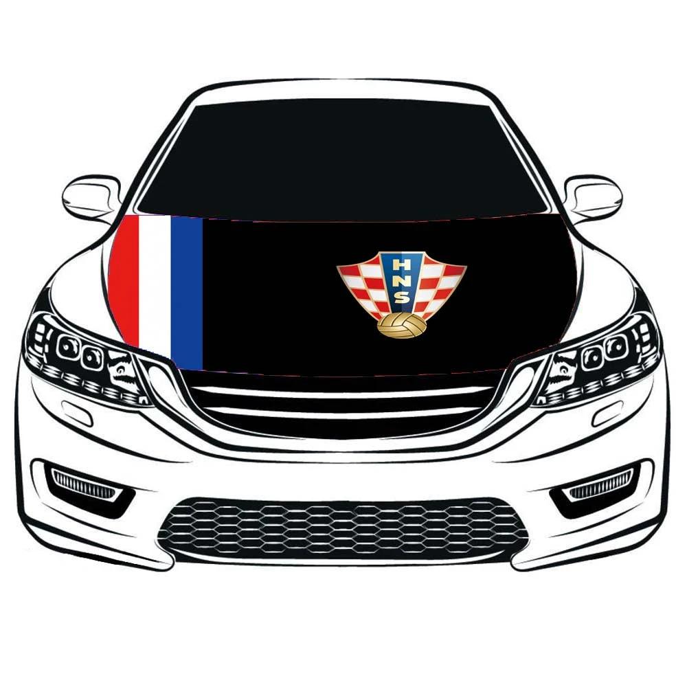 Croatia Football National Team Car Hood Cover Flag , HNS Engine Banner,3.3X5ft,100% Polyester Elastic Fabrics Can be Washed by flagsshop