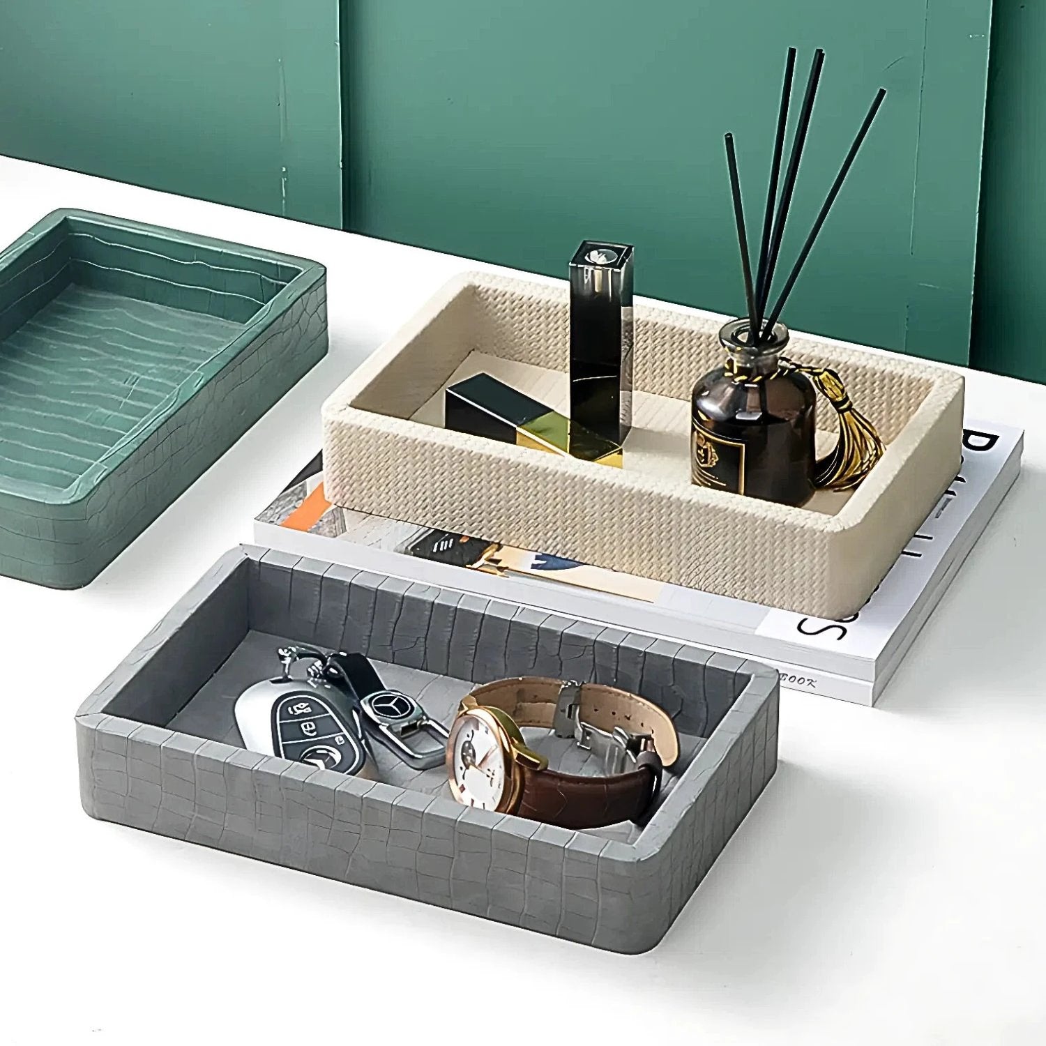 Croc Luxe Organiser Tray Box by Casa & Beyond
