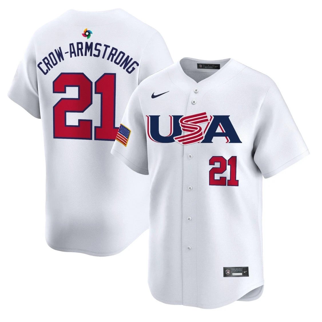 Crow-Armstrong Jersey #21 Projected Team USA World Baseball Classic 2023 Style 2026 Roster by My Store