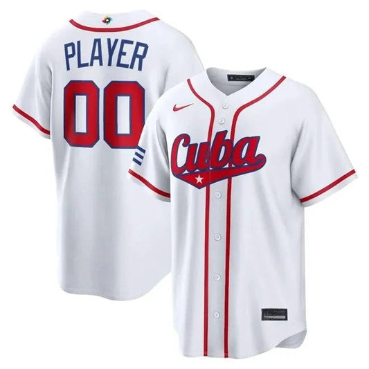 Cuba Baseball Jersey ACTIVE PLAYER Custom White 2026 World Baseball Classic Home by My Store
