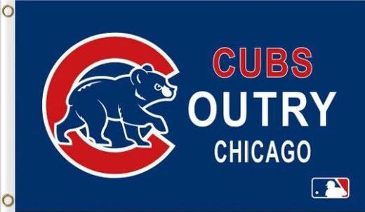Cubs Outry Chicago US Flag 3X5Ft Banner USA Polyester with Brass Grommets by flagsjustdoit