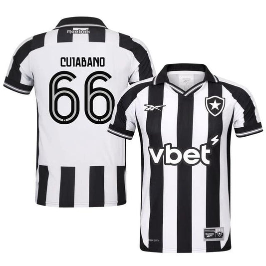Cuiabano #66 Botafogo 2025-26 Home Jersey – Black White by Soccer Jersey