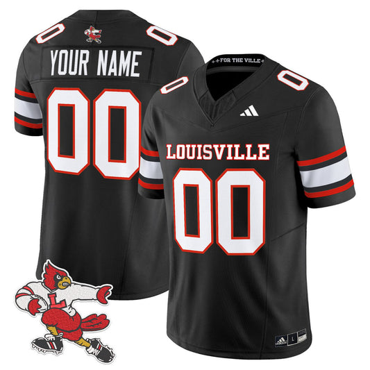 Custom Louisville Cardinals Jersey 1980s Throwback Vapor Limited Stitched Black by My Store NCAA Football Jerseys