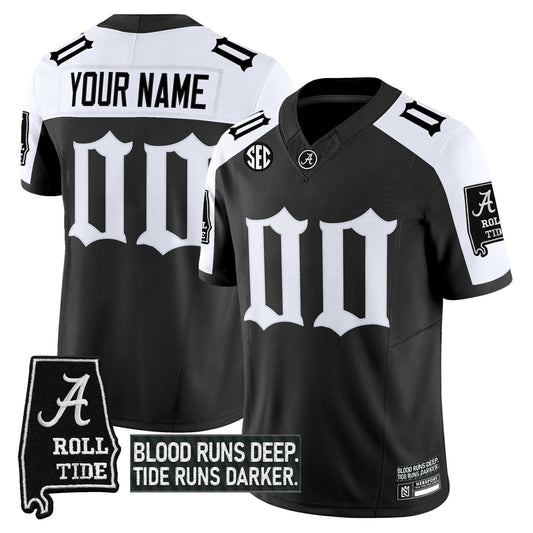 Custom Alabama Crimson Tide Jersey Gothic Bama Blood Edition Stitched Alternate by NCAA Football Jersey