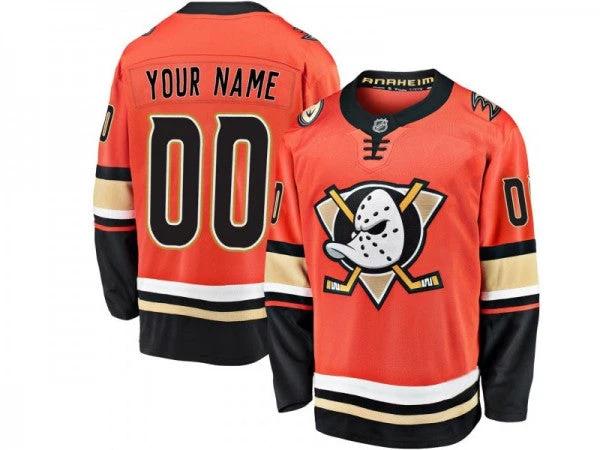 Custom Anaheim Ducks Orange Third Jersey by Hockey David