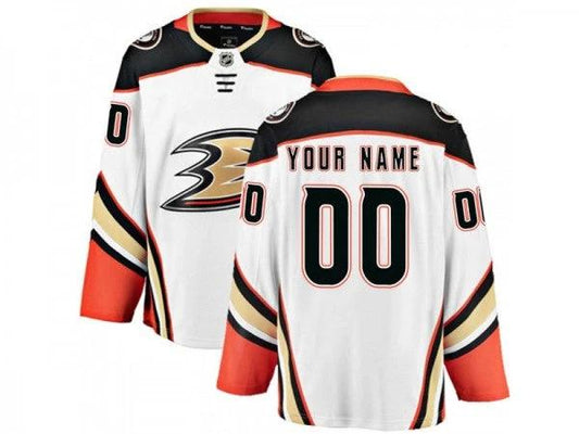 Custom Anaheim Ducks White Away Jersey by Hockey David