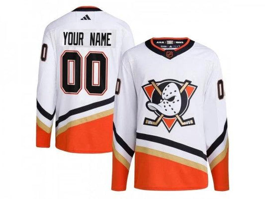 Custom Anaheim Ducks White Reverse Retro 2.0 Jersey by Hockey David