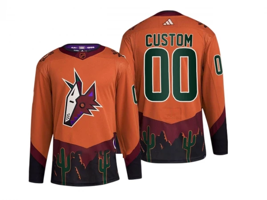 Custom Arizona Coyotes Orange Reverse Retro Jersey by Hockey David