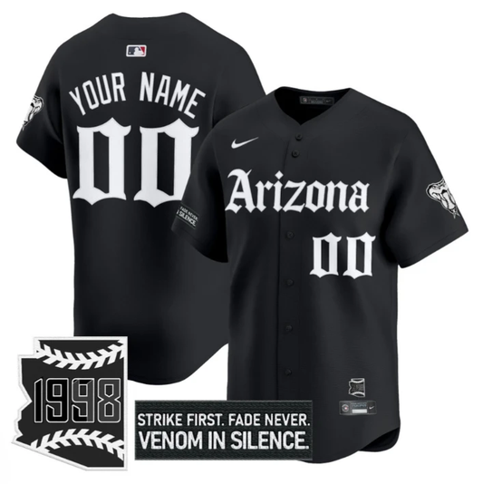 Custom Arizona Diamondbacks Jersey Gothic Desert Fang Edition Stitched Black by My Store