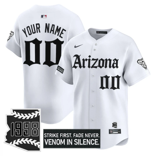 Custom Arizona Diamondbacks Jersey Gothic Desert Fang Edition Stitched White by My Store