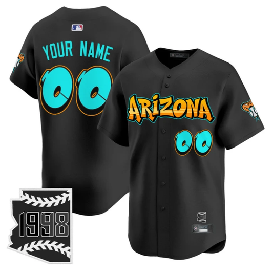 Custom Arizona Diamondbacks Jersey Graffiti Desert Ink Edition Stitched Black by My Store