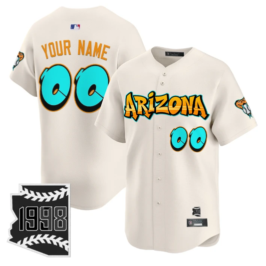 Custom Arizona Diamondbacks Jersey Graffiti Desert Ink Edition Stitched Cream by My Store