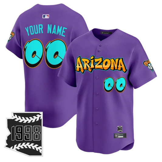 Custom Arizona Diamondbacks Jersey Graffiti Desert Ink Edition Stitched Purple by My Store