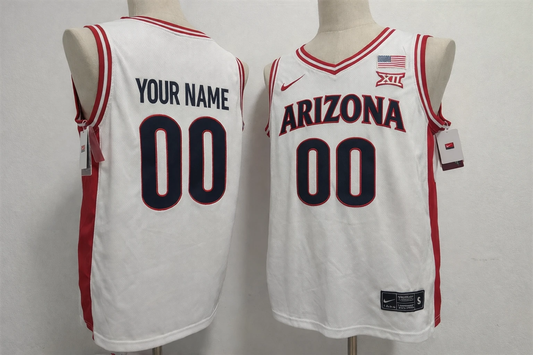 Custom Arizona Wildcats Basketball Jersey Name, Number White Stitched by My store basketball