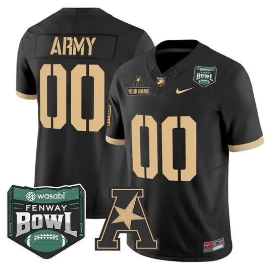 Custom Army Black Knights Jersey 2025 Fenway Bowl Patch Vapor Stitched Black by NCAA Football Jersey