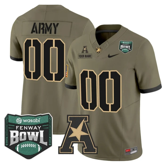 Custom Army Black Knights Jersey 2025 Fenway Bowl Patch Vapor Stitched Olive by NCAA Football Jersey