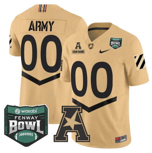 Custom Army Black Knights Jersey 2025 Fenway Bowl Patch Vapor Stitched Tan by NCAA Football Jersey