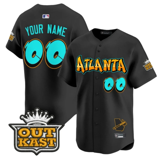 Custom Atlanta Braves Jersey Graffiti A-Town Edition Limited Stitched Black by My Store