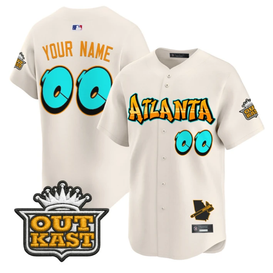 Custom Atlanta Braves Jersey Graffiti A-Town Edition Limited Stitched Cream by My Store